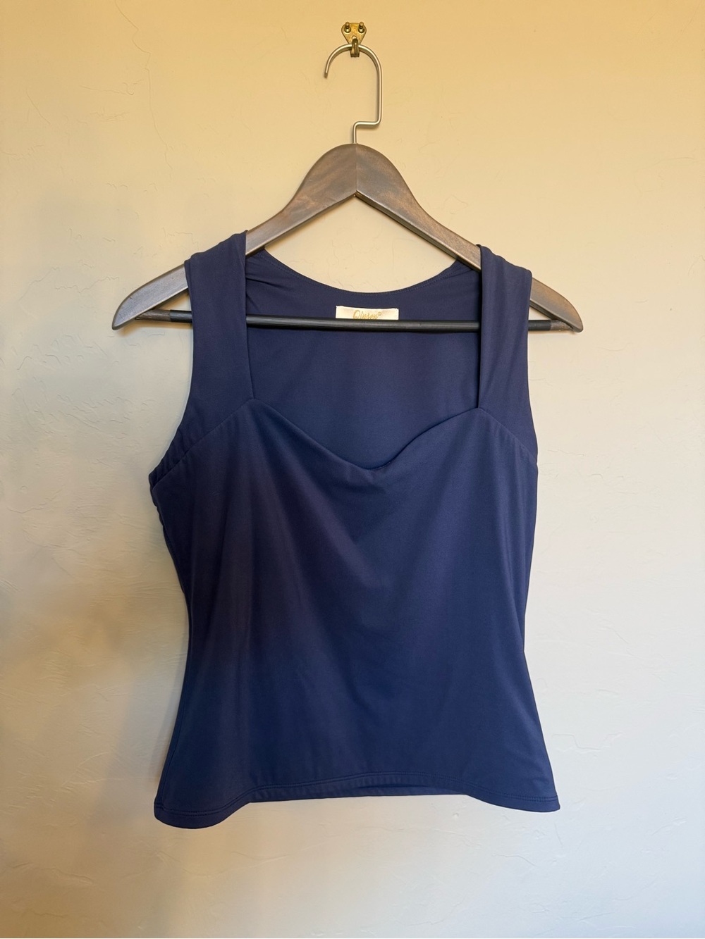 Women’s Navy Sweatheart-Neck Tank Top